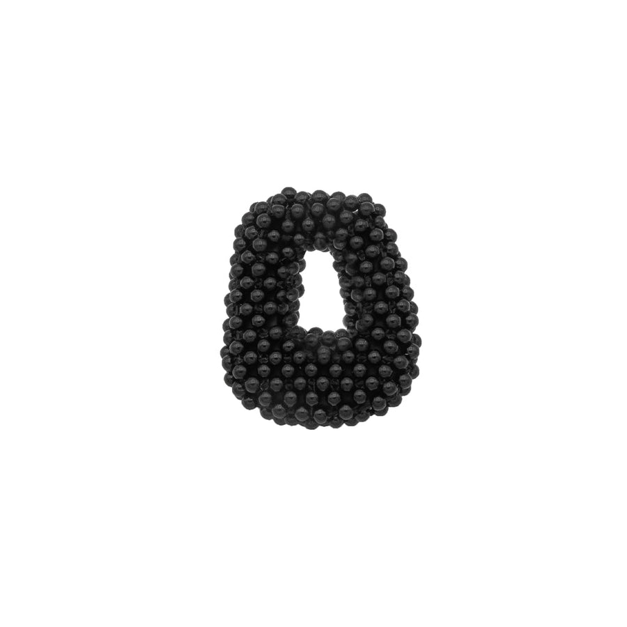 Puzzle medium element  Black agate beads